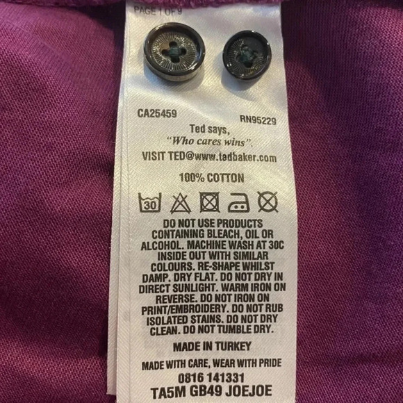 Ted Baker London Purple‎ Polo Shirt Mens Size 7 (213) - Picture 4 of 4